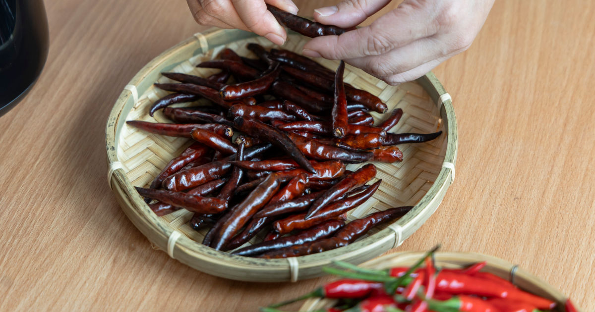 คั่วพริก ในหม้อทอดไร้น้ำมัน ไม่ฉุน ไม่แสบตา